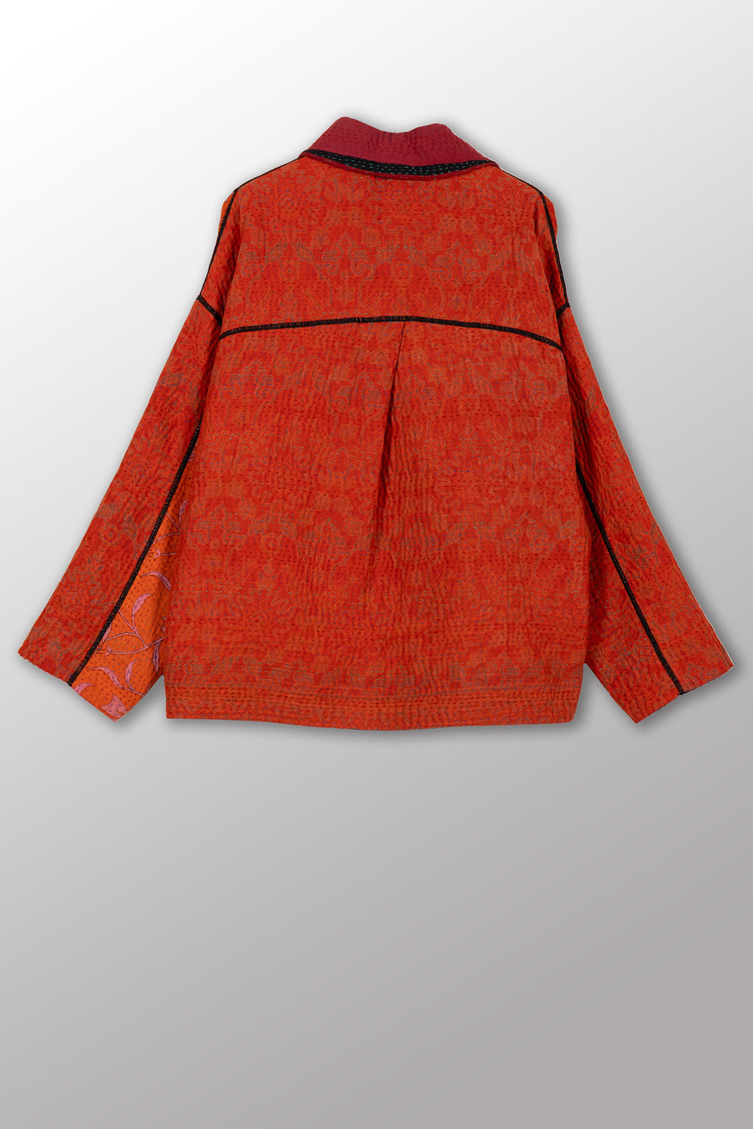 VINTAGE COTTON KANTHA CROPPED SHIRT JACKET - cv4075-0015a -