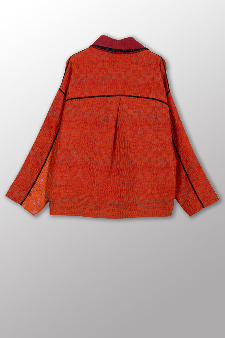 VINTAGE COTTON KANTHA CROPPED SHIRT JACKET - cv4075-0015a -