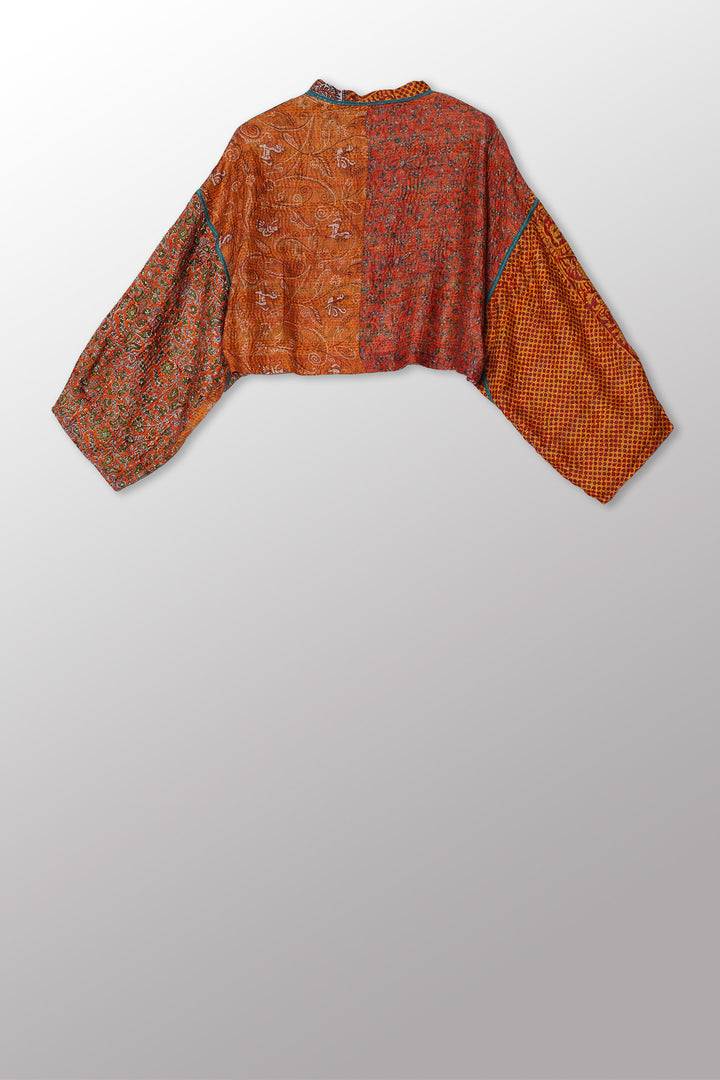 VINTAGE SILK KANTHA SLEEVE JACKET - sv2090-0004m -