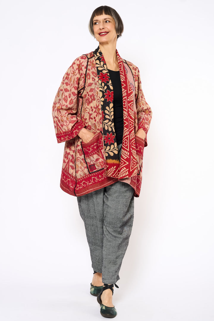 VINTAGE COTTON KANTHA A-LINE JKT - cv2003-0170a -