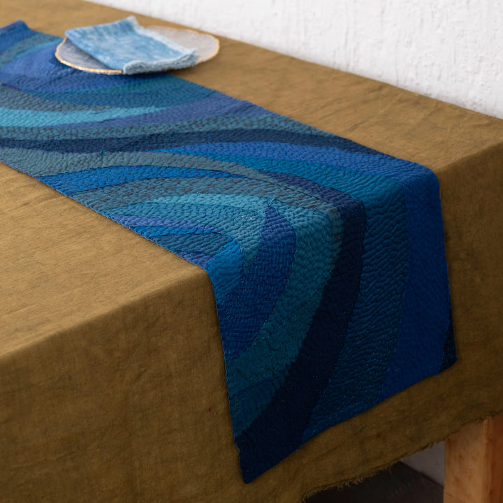 Night Sky  Rose Fray patch Table Runner