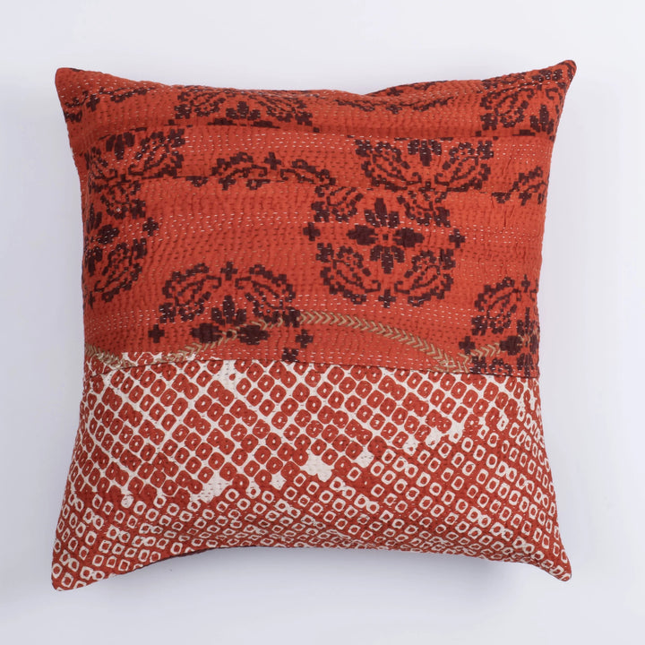 Vintage Kimono Print  Orange  Cushion