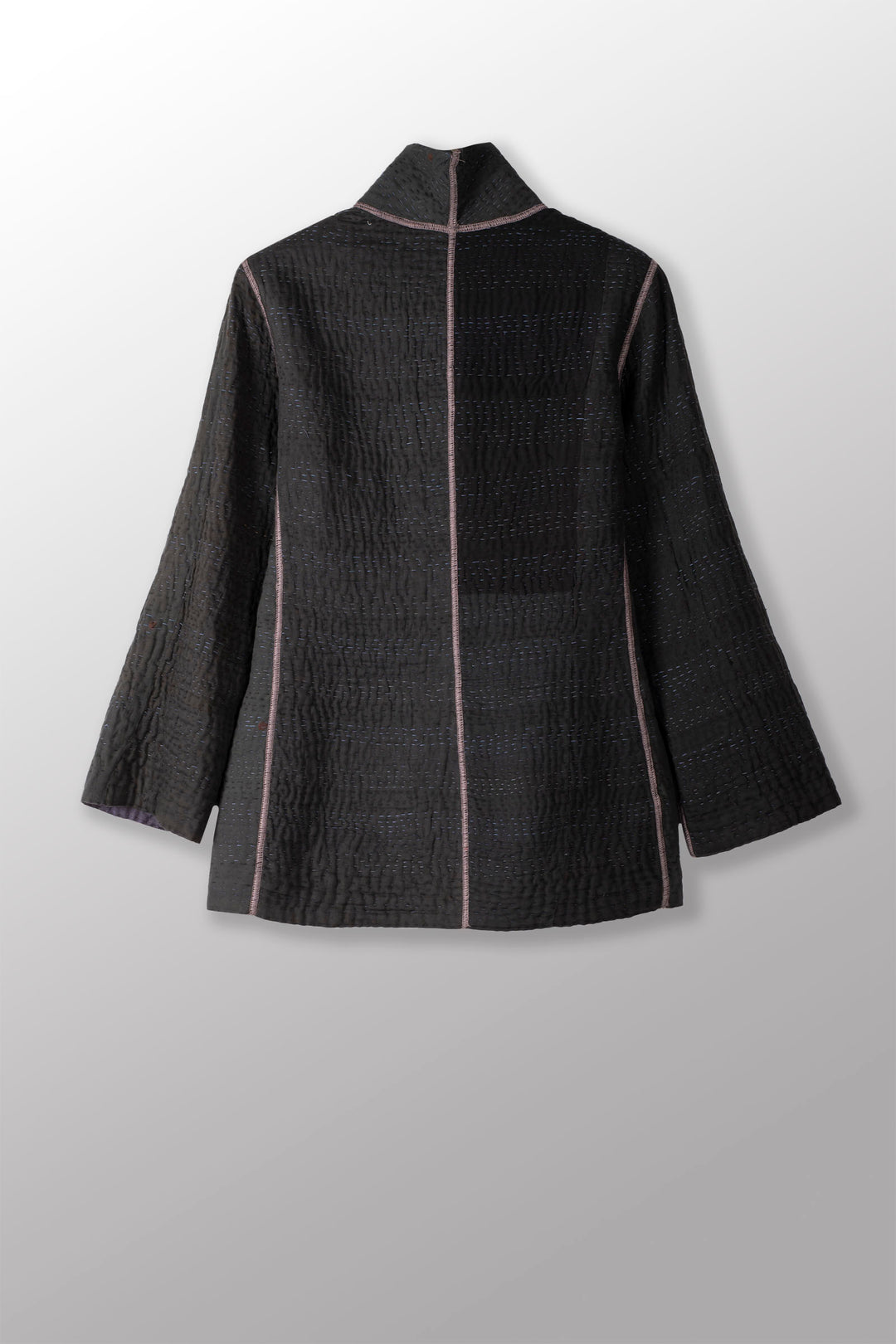 COTTON SILK SW PATCH KANTHA SHORT JKT - ws4007-blk -