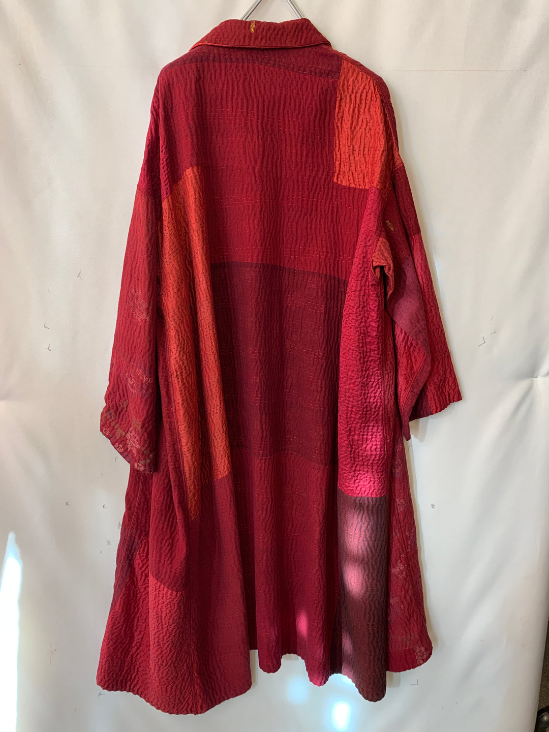 JAIPUR PATCH KANTHA OVERSIZED COAT - jp4326-red -