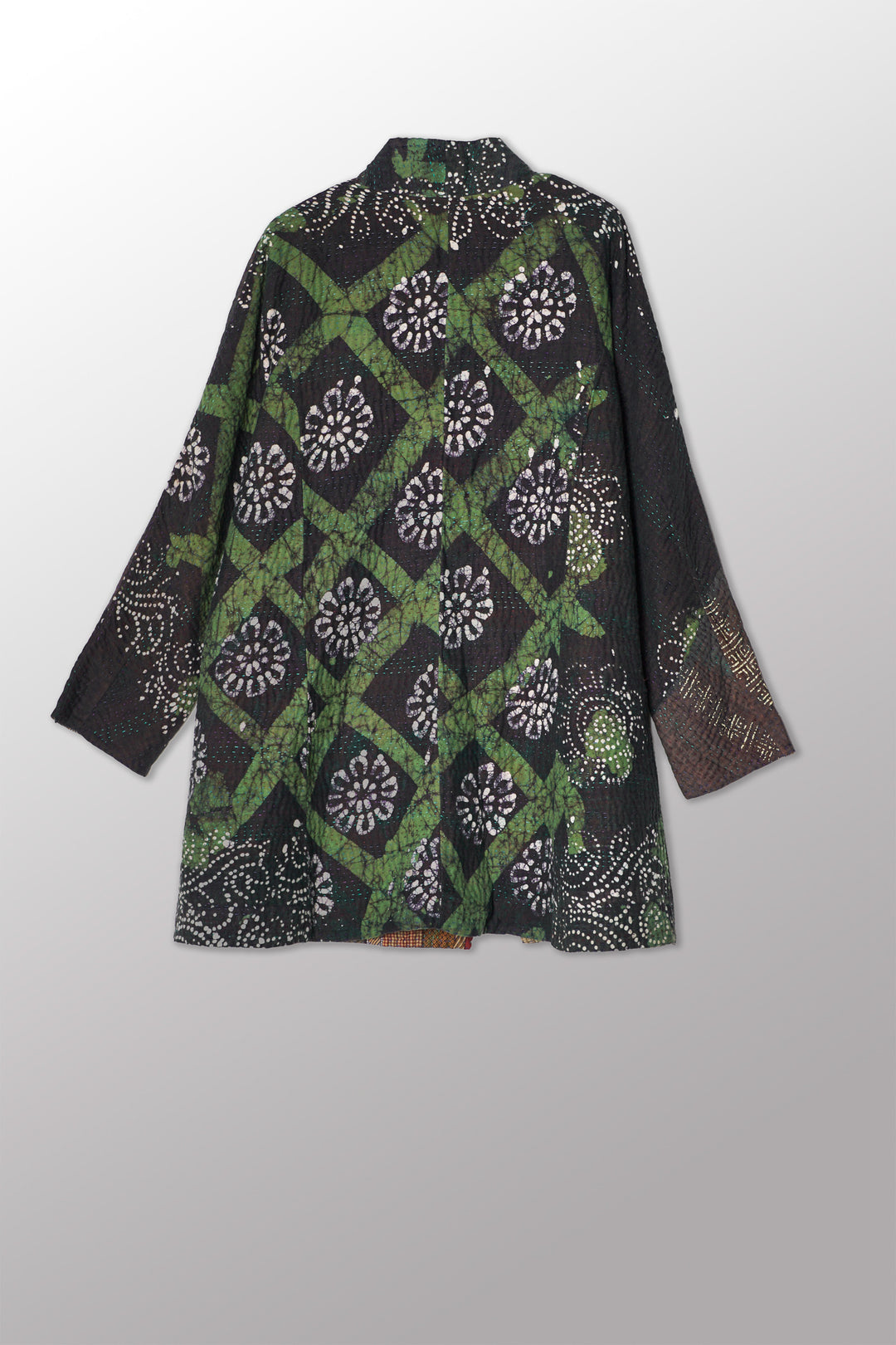 VINTAGE COTTON KANTHA HIGH-NECK TOPPER - cv4045-0047a -