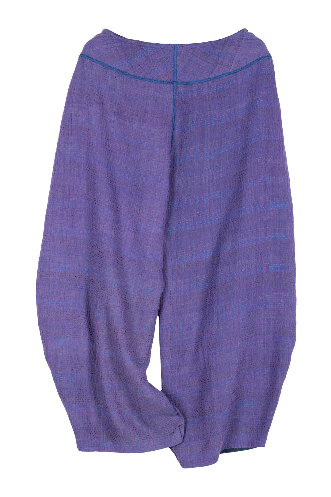 FRAYED PATCH KANTHA HAREM PANTS - fi2605-nvy -