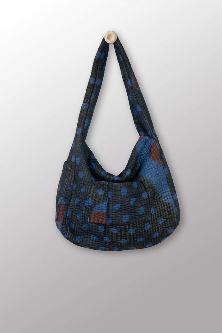 Quilted Overdye Cotton Kantha Oversized Hobo Bag