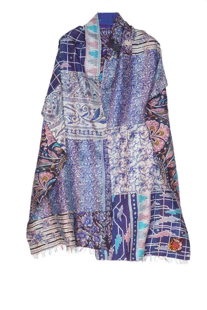 VINTAGE SILK KANTHA SCARF STANDARD - sv2801-0007a -