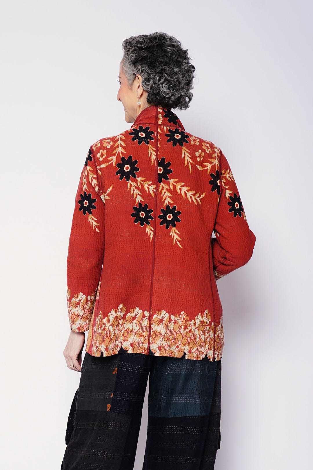 VINTAGE COTTON KANTHA SHORT JKT - cv4007-0333l -