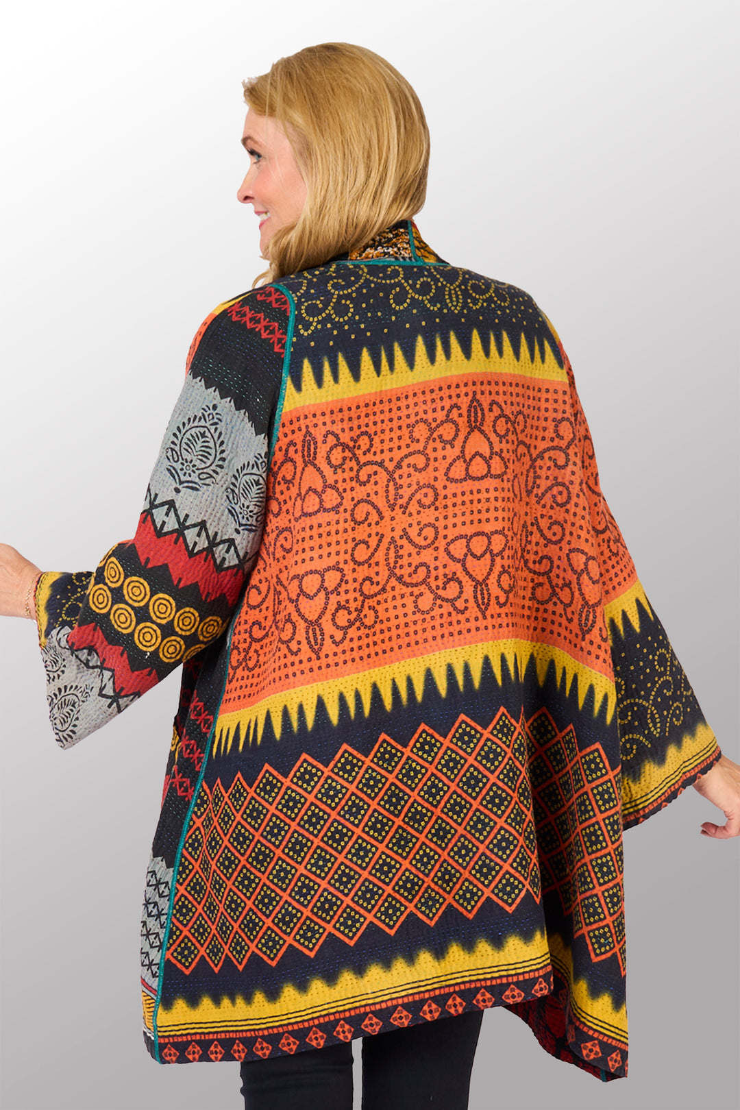 VINTAGE COTTON KANTHA A-LINE JKT - cv4003-0444a -