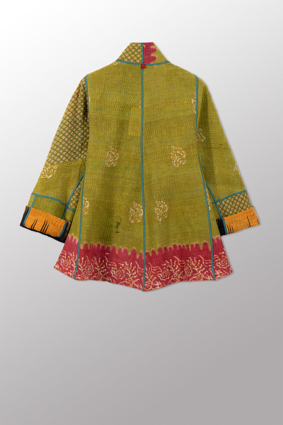 VINTAGE COTTON KANTHA FLARE SHORT JKT - cv4011-0130s -