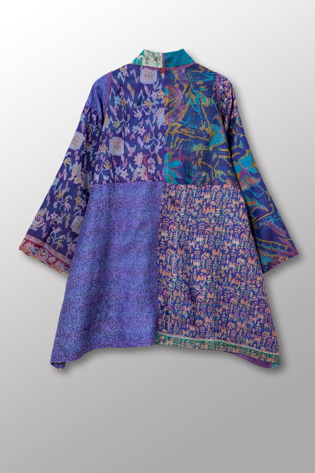 VINTAGE SILK KANTHA A-LINE JKT - sv2003-0393a -
