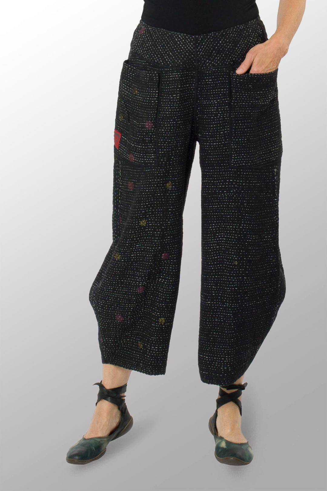 MUJI PATCH KANTHA LANTERN PANTS - mp4634-biy -
