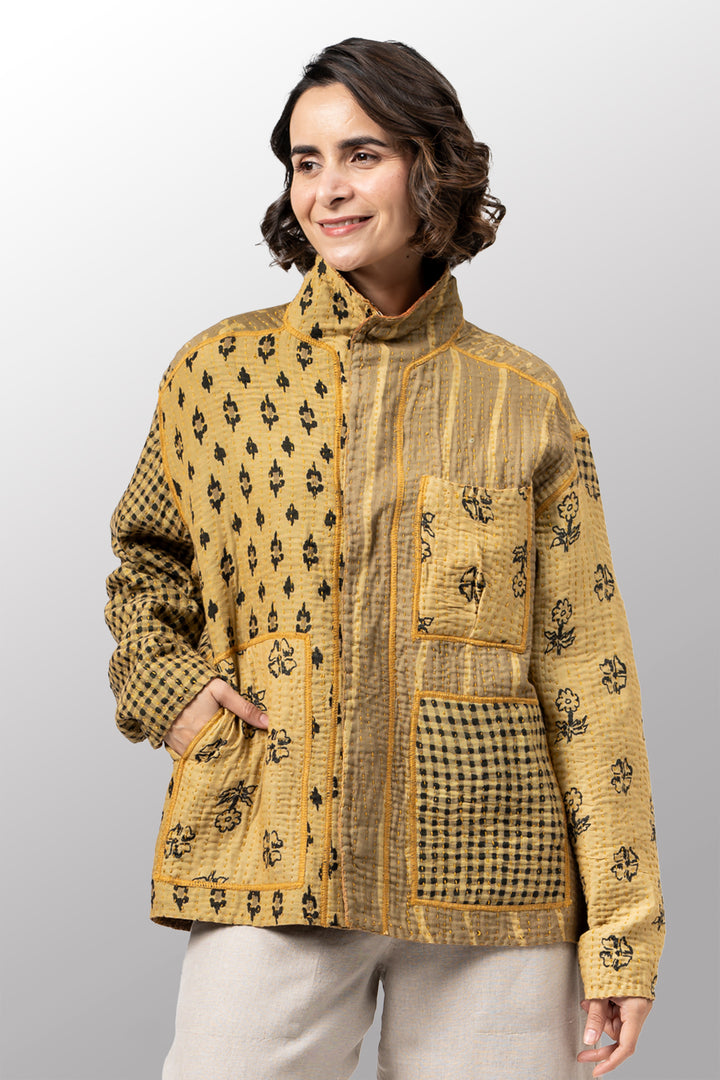 BBK PATCH KANTHA MEN'S BLOUSON - bl-bbp4040-ntl -