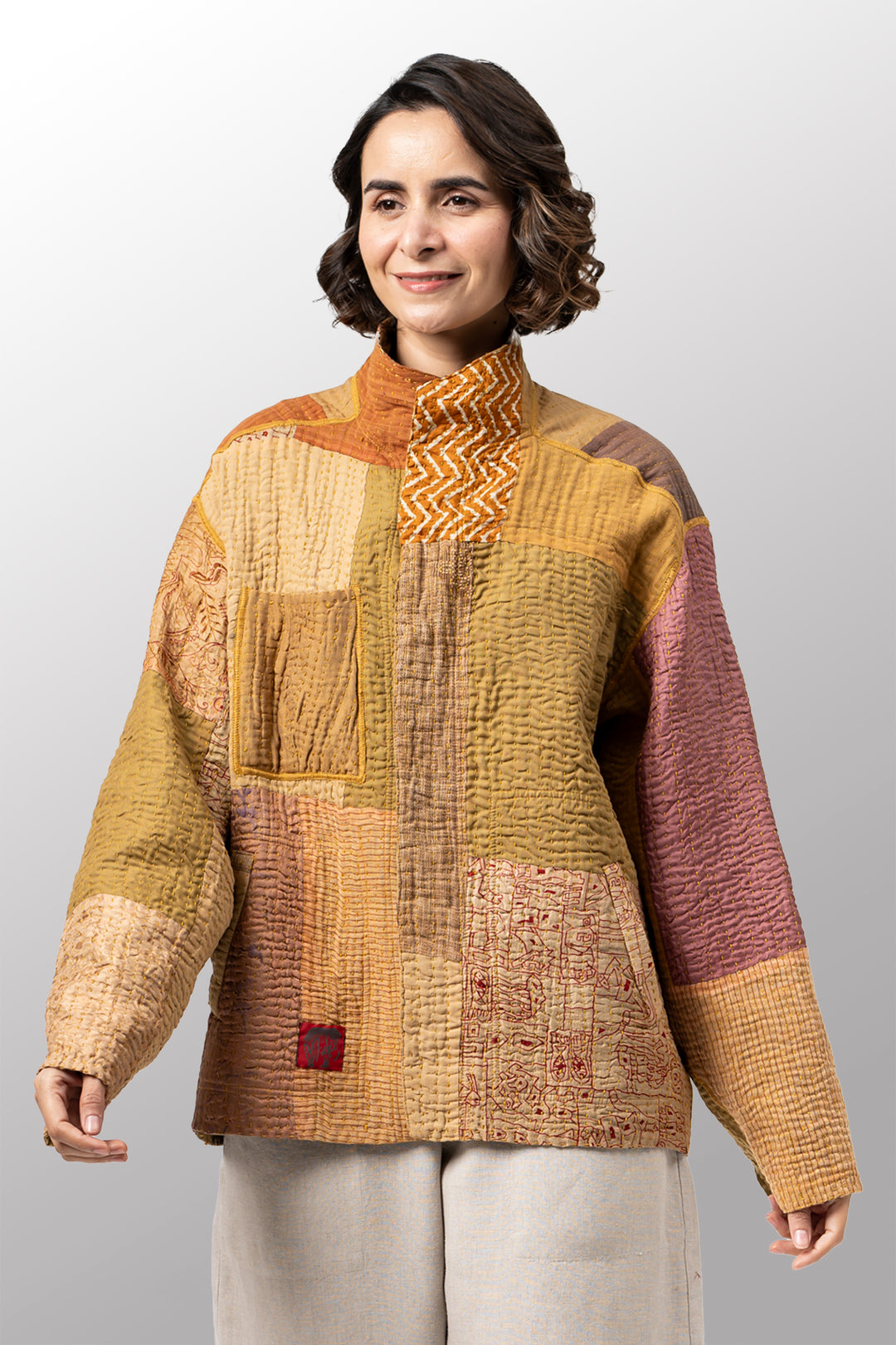 BBK PATCH KANTHA MEN'S BLOUSON - bl-bbp4040-ntl -