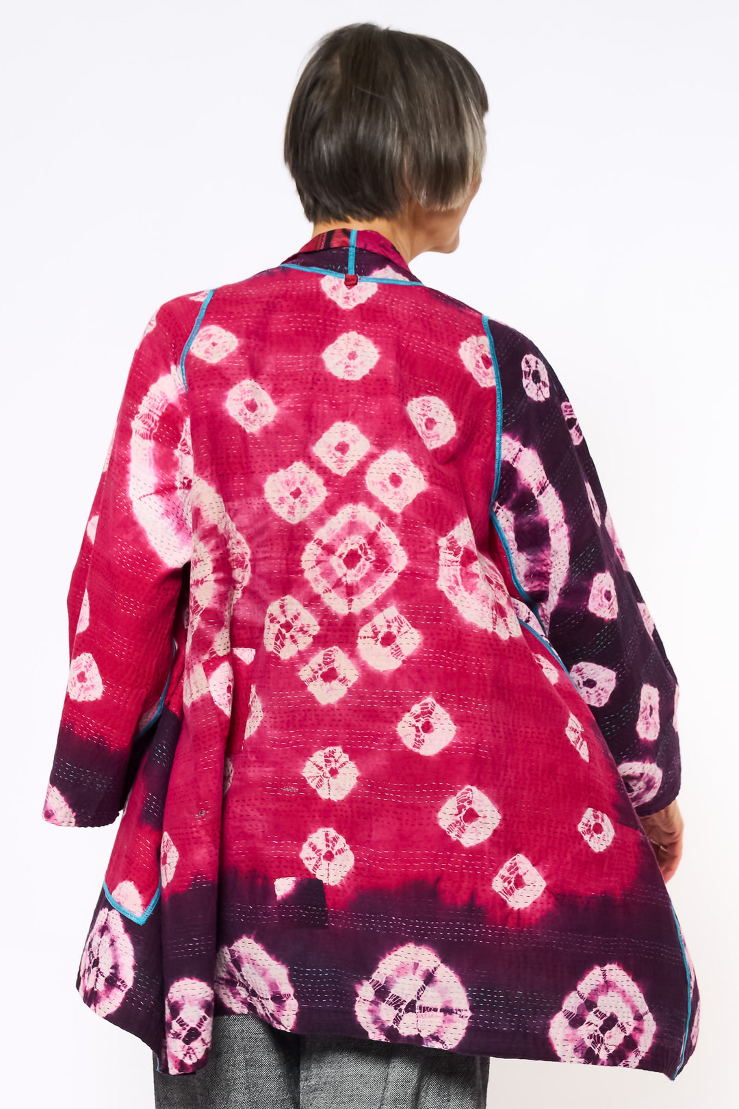 COTTON OVERDYE KANTHA A-LINE JKT - ov2003-cred005a -