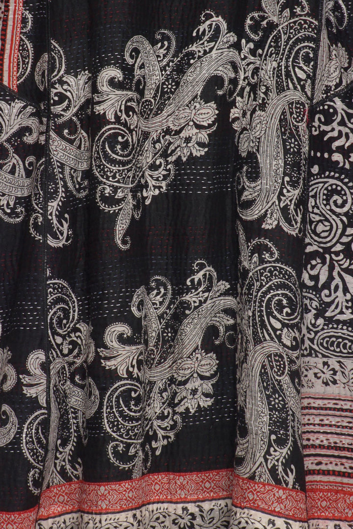 PAISLEY & PATCH KANTHA A-LINE COAT - py4309-blk -