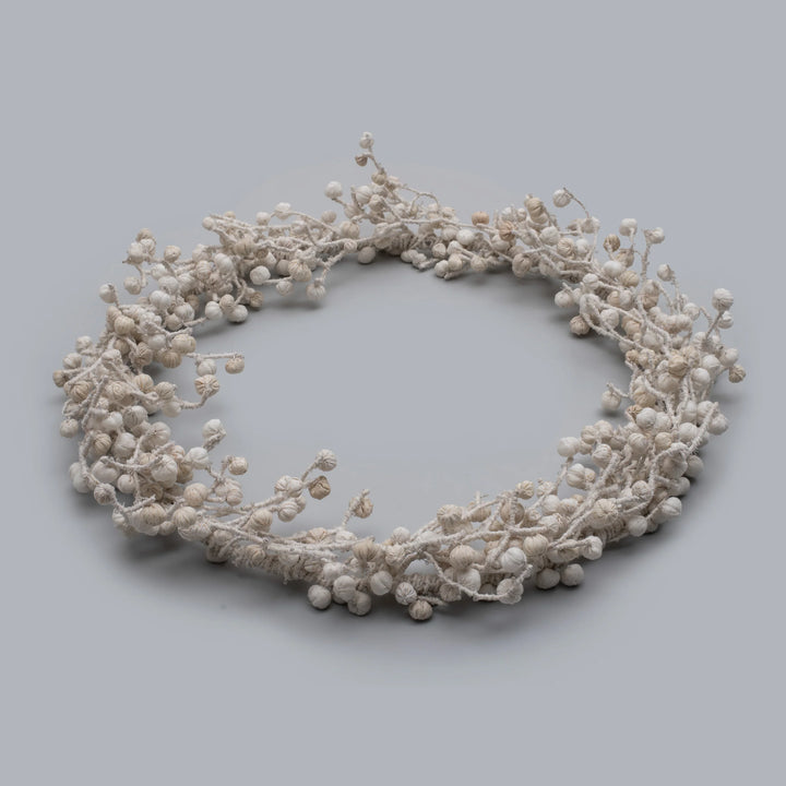 Ivory Kantha Wreath (metallic kantha)