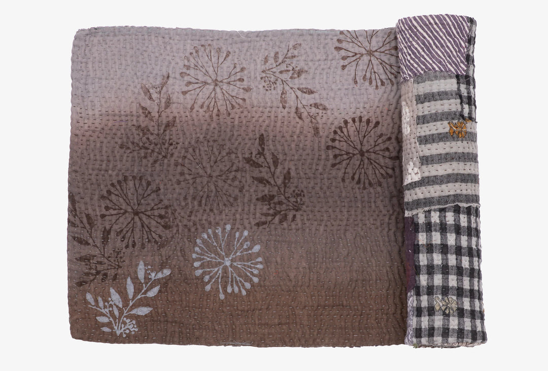 Ombre Patch Kantha Table Runner -Chocolate