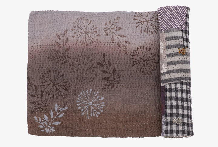 Ombre Patch Kantha Table Runner -Chocolate