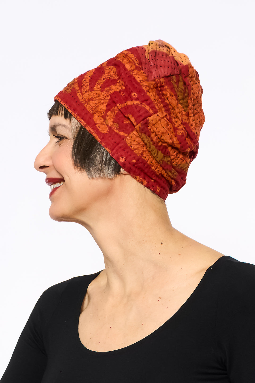 VINTAGE COTTON BBK KANTHA PATCHWORK HAT - bb4880-0002a -