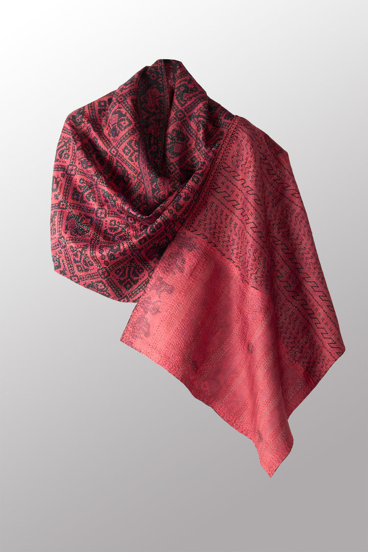 VINTAGE SILK KANTHA SCARF STANDARD - sv2801-0012a -
