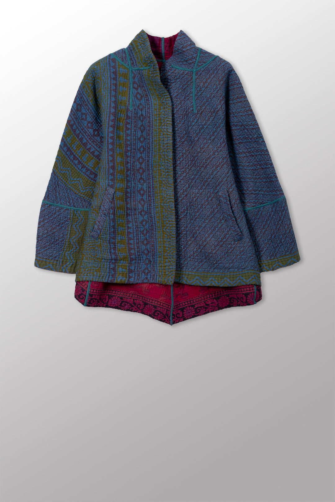 COTTON OVERDYE KANTHA FLARE SHORT JKT - ov4011-cfus002s -