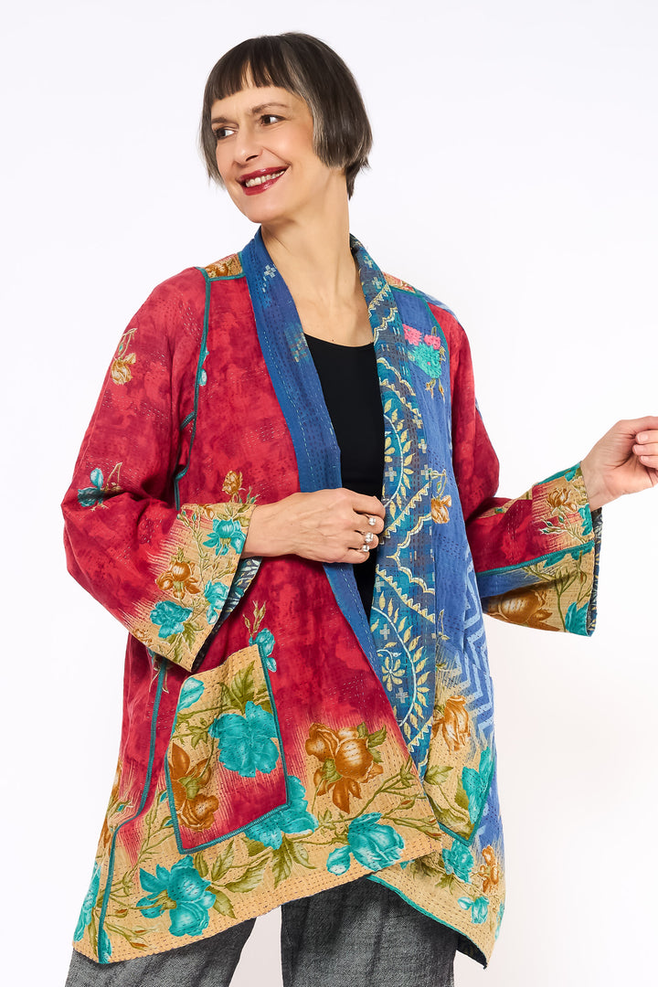 VINTAGE COTTON KANTHA A-LINE JKT - cv2003-0172a -