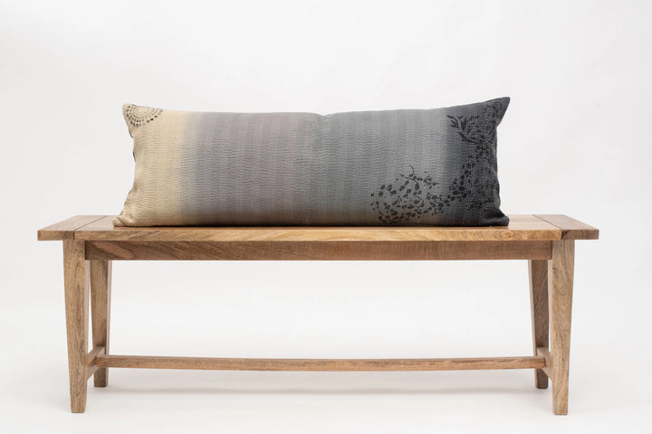 Cotton Ombre Handmade Kantha Lumber Pillow -Yellow Stone