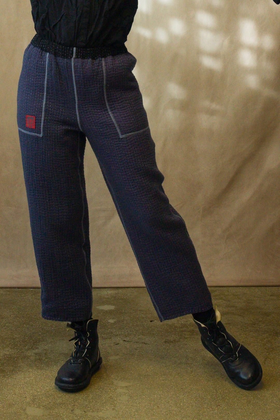 BBK SOLID KANTHA STRAIGHT PANTS - bl-bbs6664-blk -