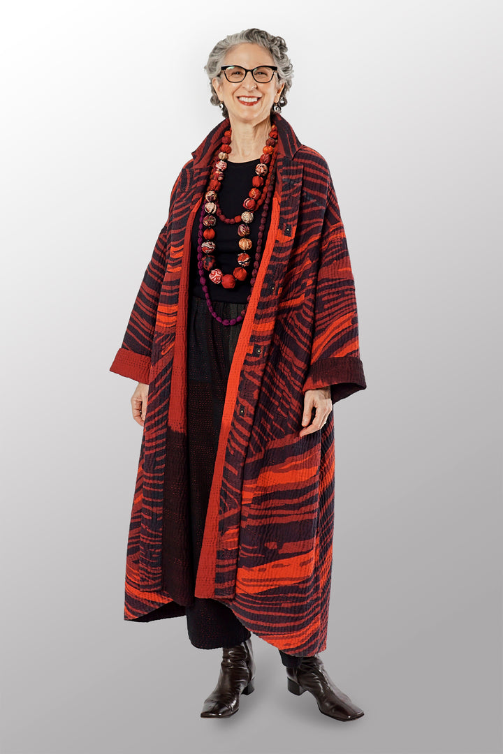 MAGMA AND OMBRE  KANTHA NEW OVERSIZED COAT - mw5342-red -