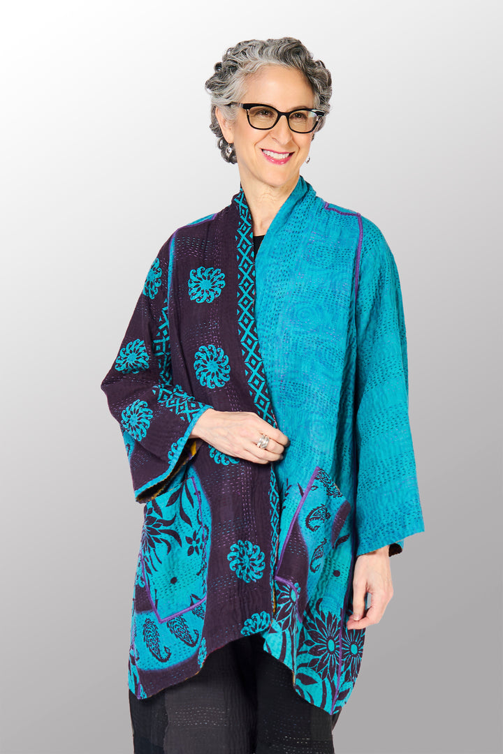 COTTON OVERDYE KANTHA A-LINE JKT - ov4003-ctuq001a -