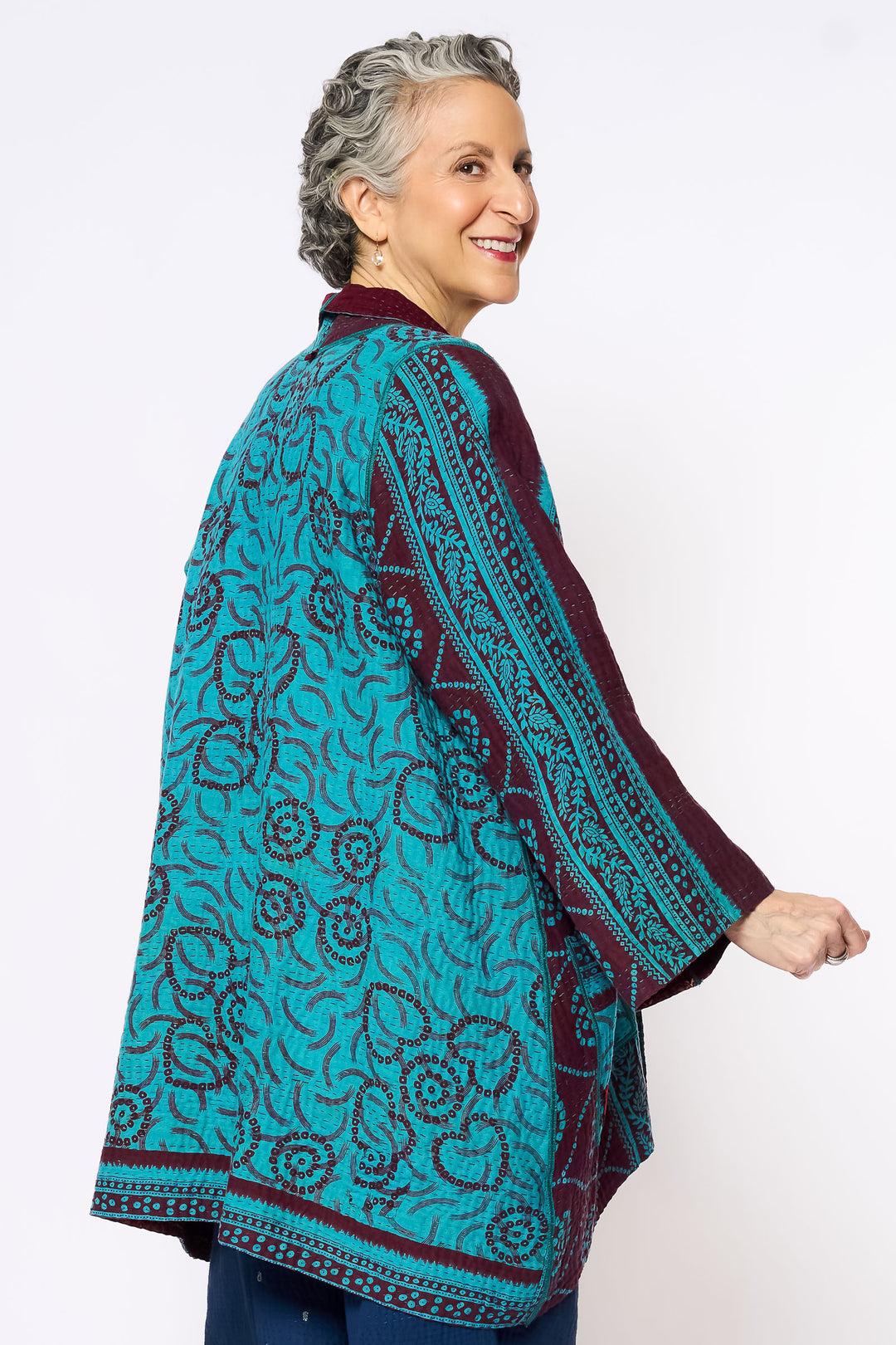 COTTON OVERDYE KANTHA A-LINE JKT - ov4003-ctuq002a -