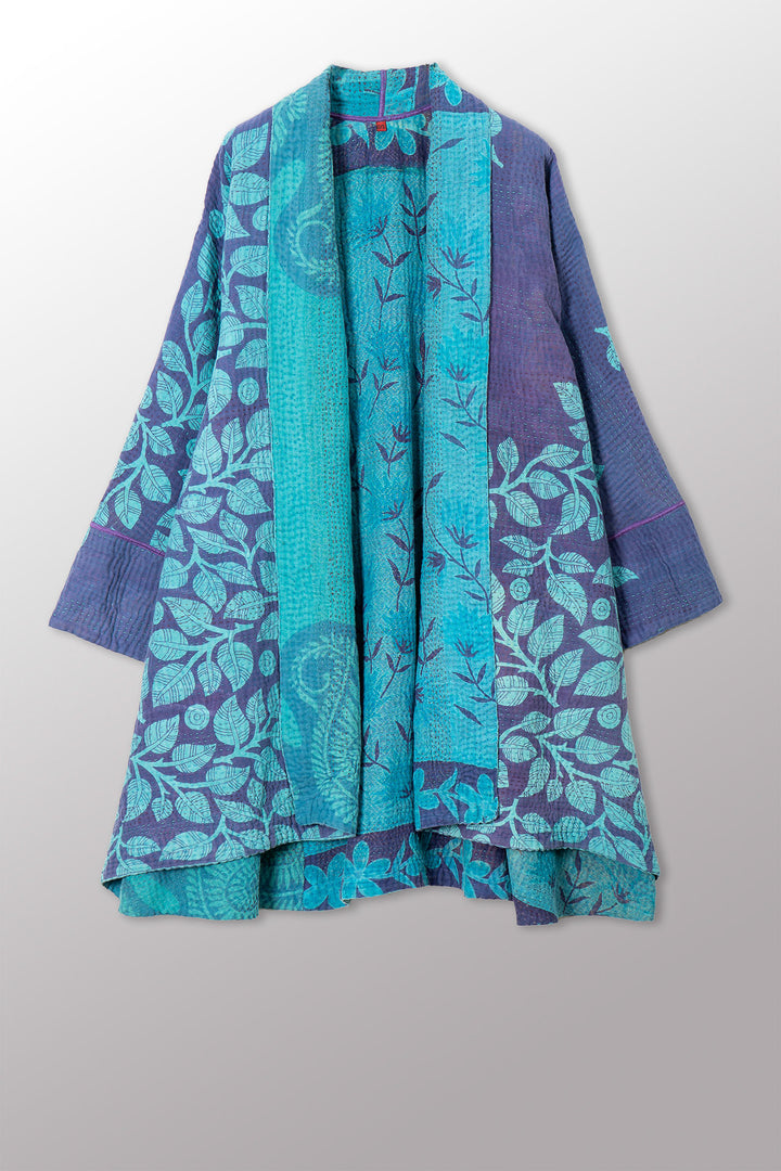 COTTON OVERDYE KANTHA KIMONO LONG JKT - ov4005-ctur001a -