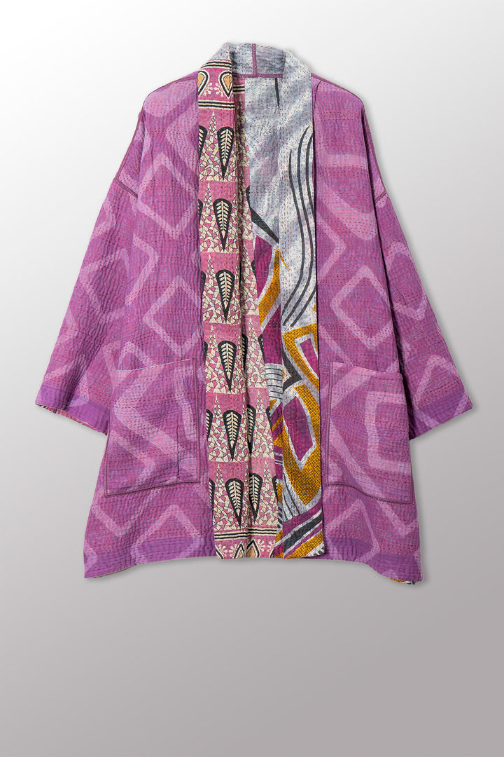 VINTAGE COTTON KANTHA HAORI JKT - cv4068-0022a -