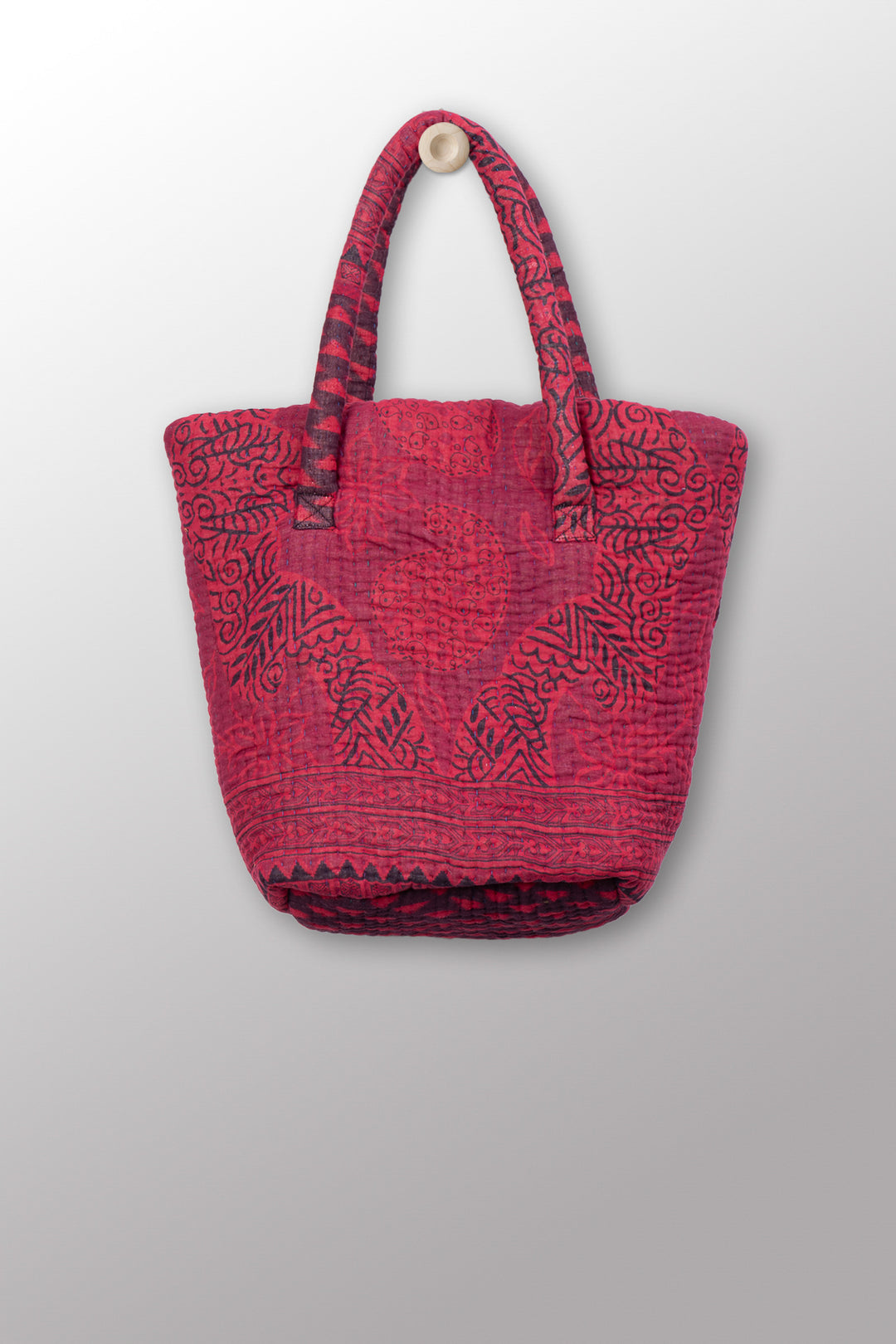 Quilted Overdye Cotton Kantha Bucket Tote