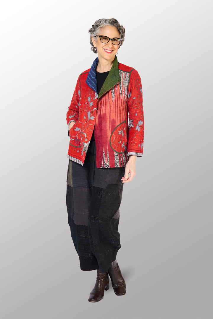 VINTAGE COTTON KANTHA SHORT JKT - cv4007-0337s -