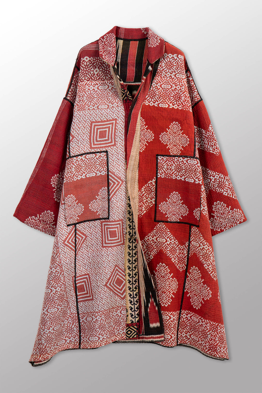 VINTAGE COTTON KANTHA NEW OVERSIZED COAT - cv4342-0021a -
