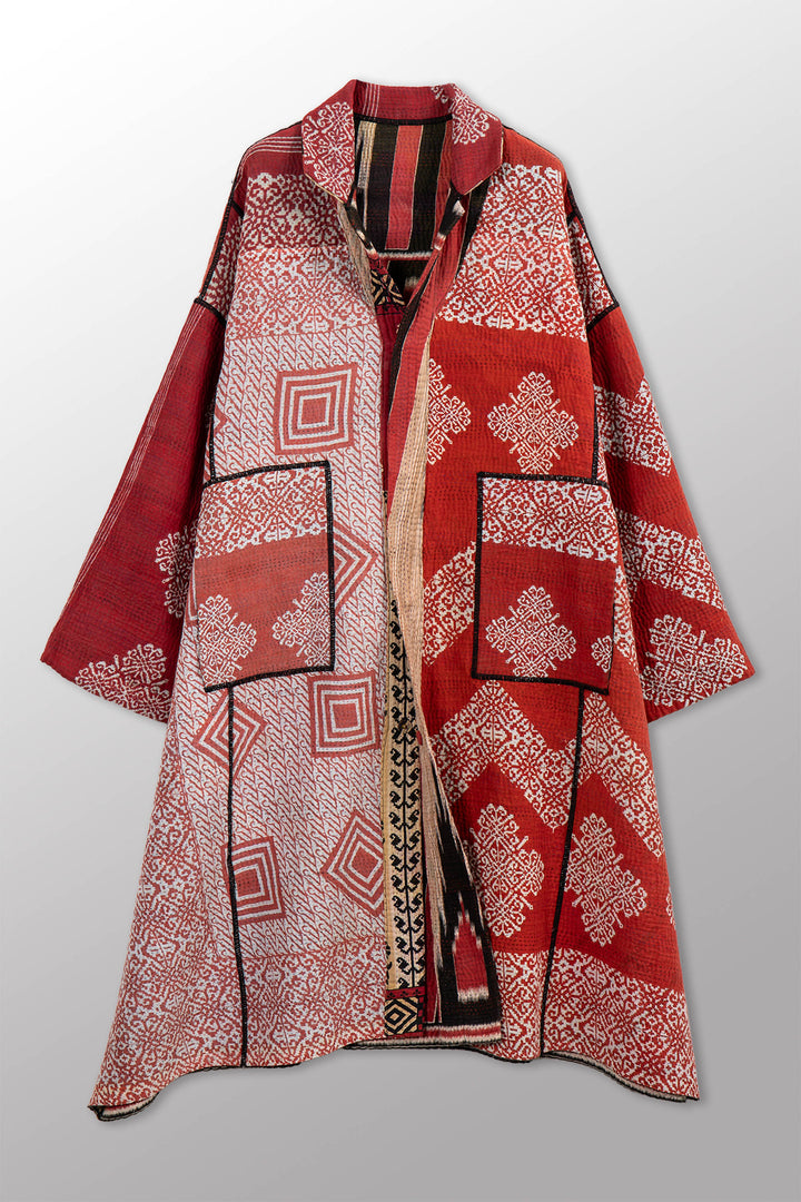 VINTAGE COTTON KANTHA NEW OVERSIZED COAT - cv4342-0021a -