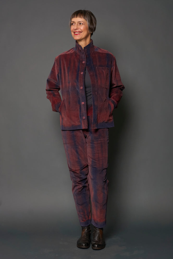 CORDUROY SHIBORI TIE DYE MEN'S BLOUSON - co1040-nvy -