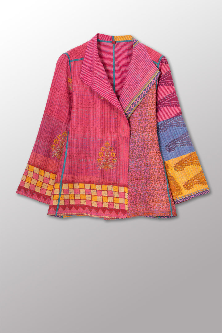 VINTAGE COTTON KANTHA SHORT JKT - cv2007-0085m -