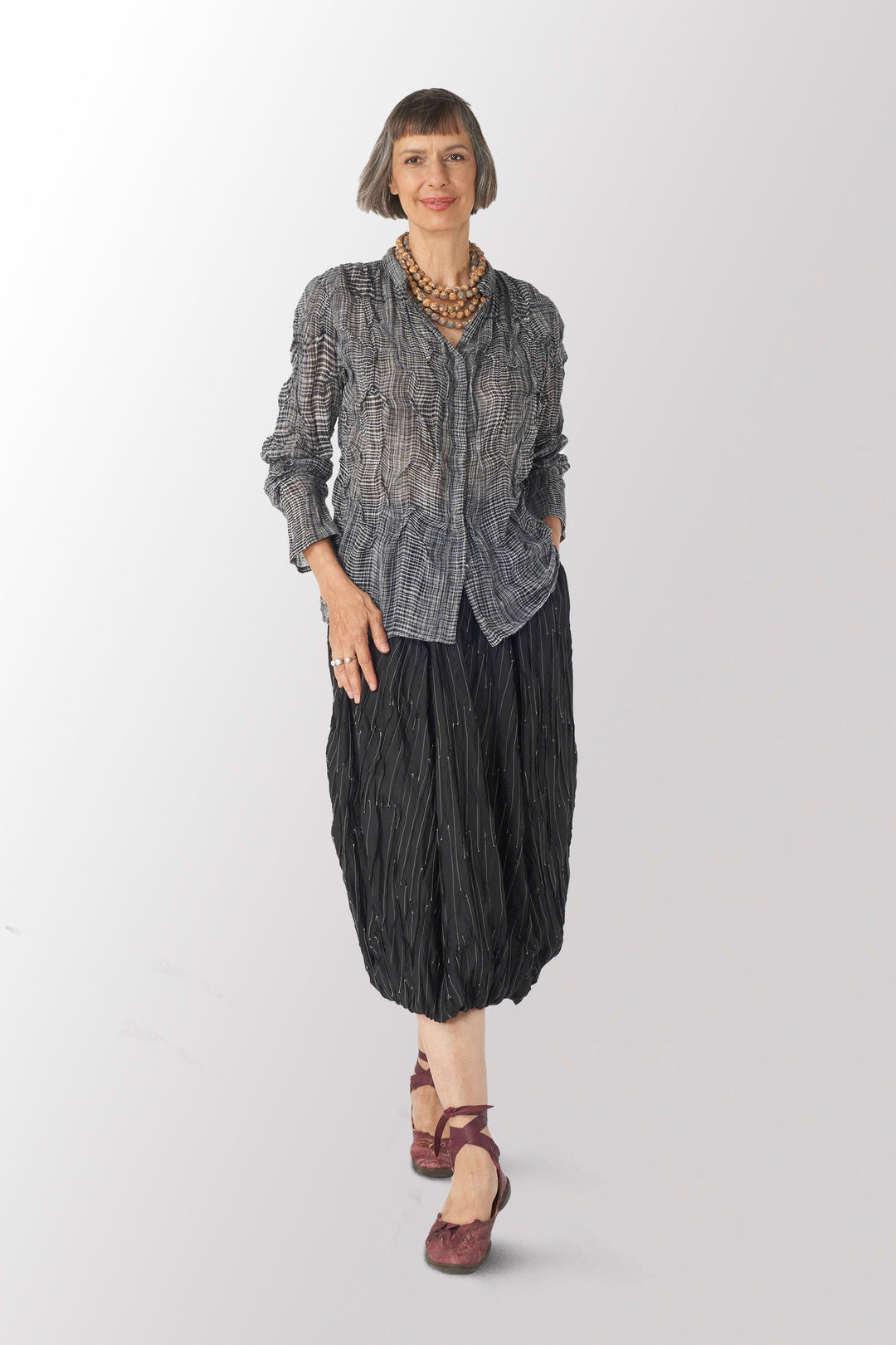 DENIM NEW LANTERN PANTS - dn1651-gry -