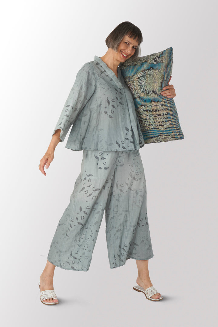 LOUNGE WEAR THROW KANTHA DRAW STRING PANTS - lw2647-blu -