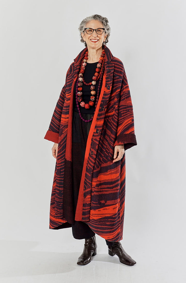 MAGMA AND OMBRE  KANTHA NEW OVERSIZED COAT - mw5342-red -