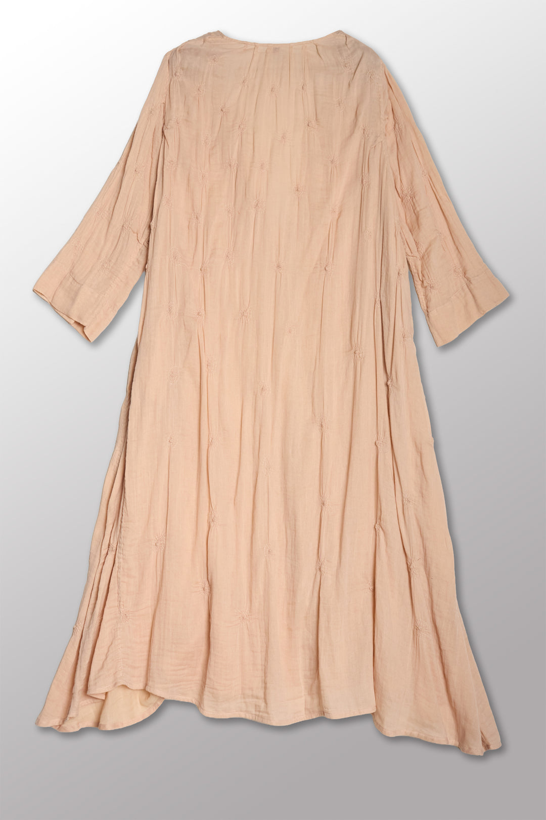 GAUZE SHIBORI GARMENT KANTHA A-LINE DRESS - bl-gg2460-pik -