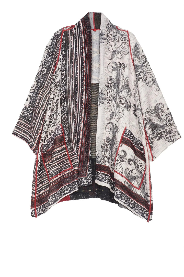 PAISLEY & PATCH KANTHA A-LINE JKT - py4003-wht -