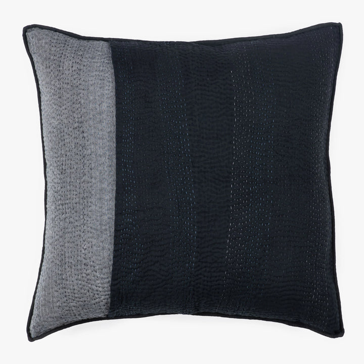 Landscape Handmade Vintage Kantha Pillow -Black