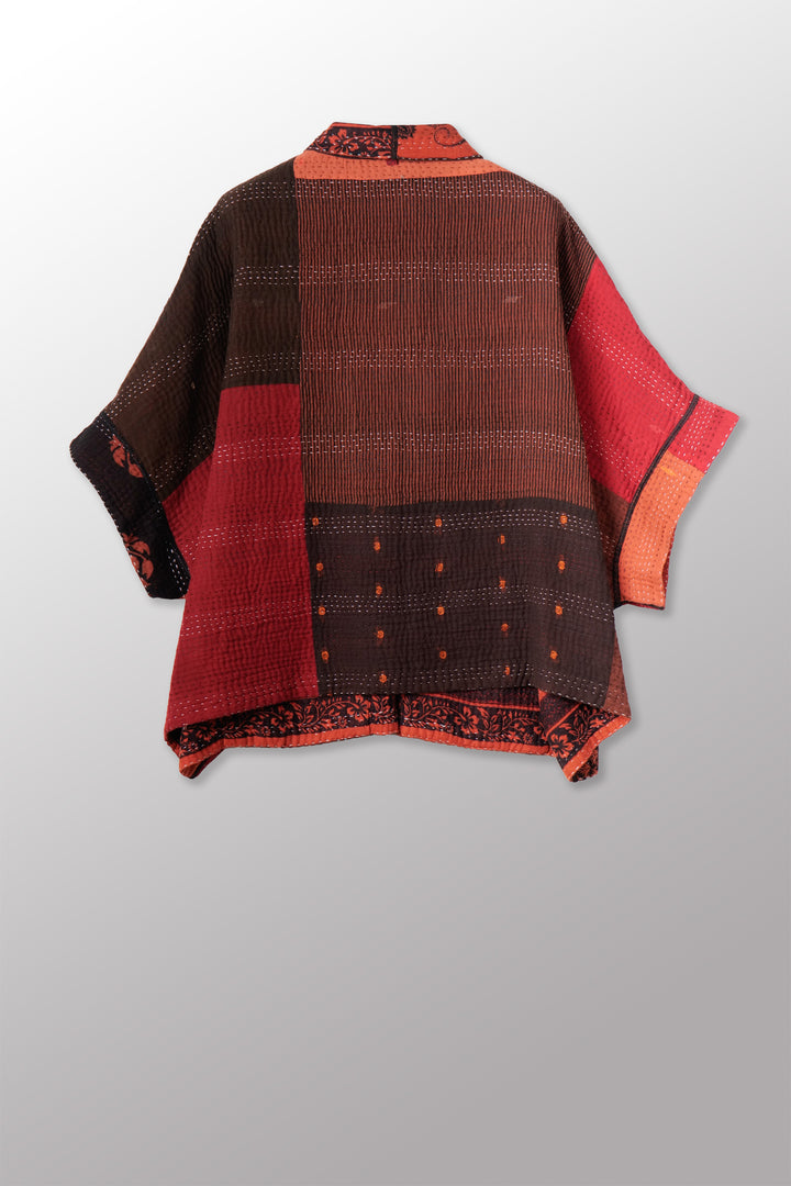 PAISLEY & PATCH KANTHA MINI PONCHO - py4060-org -