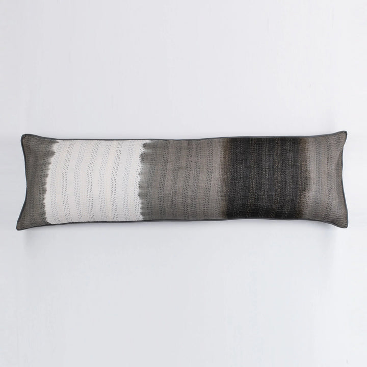 Cotton Ombre Handmade Kantha Lumber Pillow -Gray