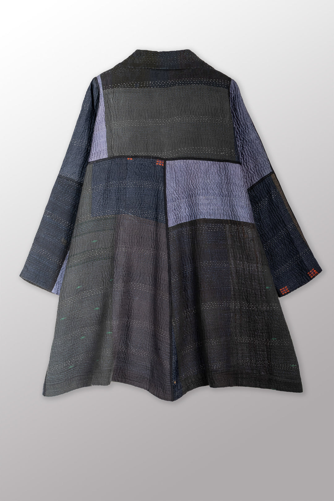 JAIPUR PATCH KANTHA A-LINE DUSTER - jp4311-blk -